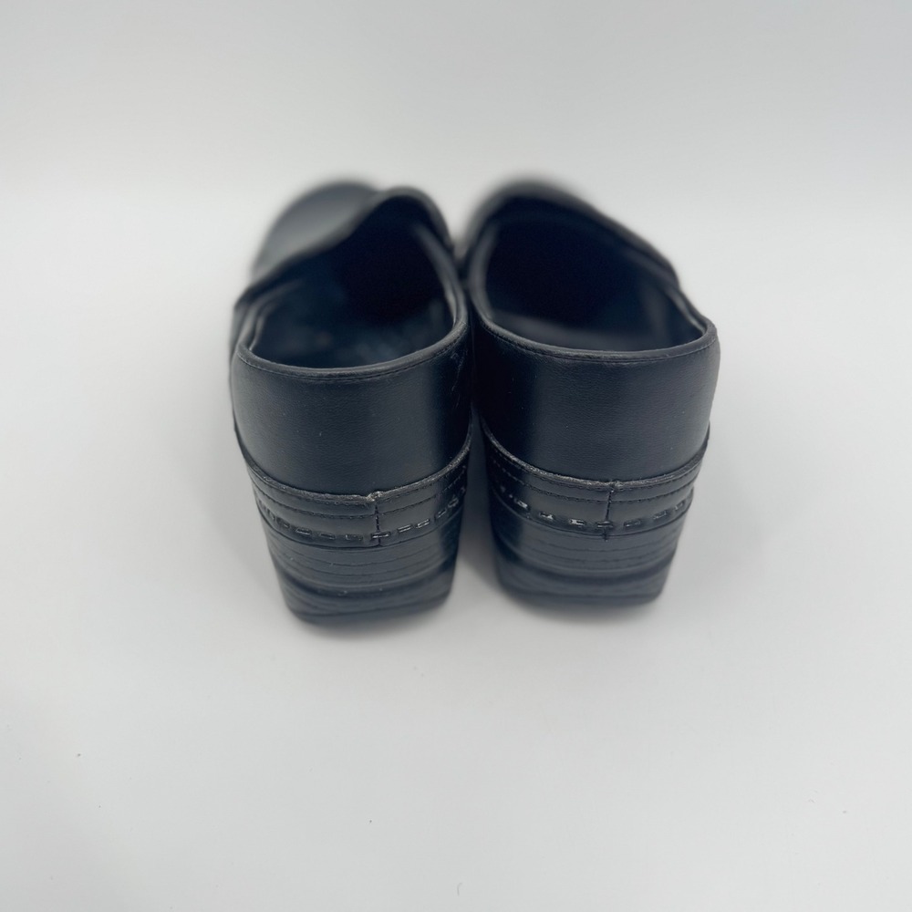 Dansko 37 Black Leather Clogs Nurse Occupation Comfort Shoes US 6.5-7 - Picture 5 of 12